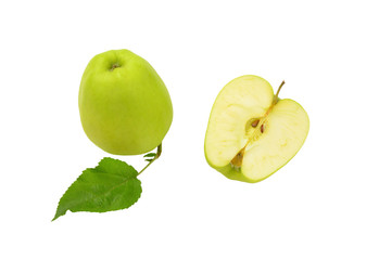 One and a half green apples