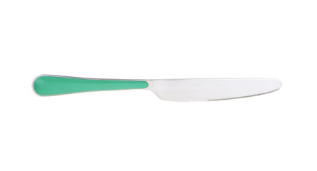 Table knife with green handle