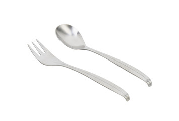 Metal spoon and fork