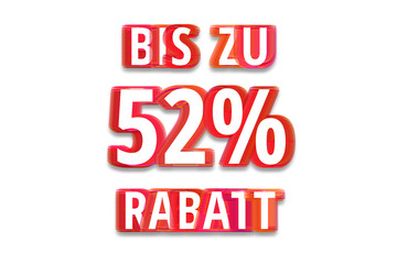 bis zu 52% Rabatt - weißer Hintergrund rote Schrift für Symbol / Schild