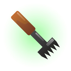 Rake isolated vector illustration