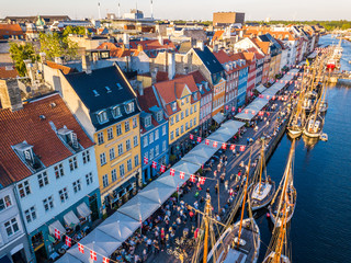Nyhavn New Harbour canal and entertainment district in Copenhagen, Denmark. The canal harbours many...