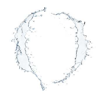 Water splash circle isolated on white background