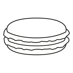 Line art black and white macaroon