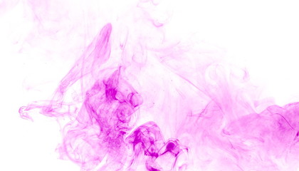 Purple smoke on white background