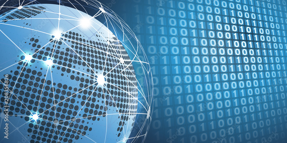 Poster futuristic cloud computing, network structure and telecommunications concept design, worldwide conne
