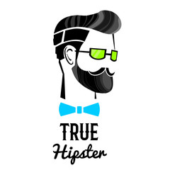 Hand Drawn Hipster Head Concept