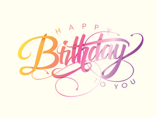 Fototapeta na wymiar Happy Birthday greeting card with lettering design