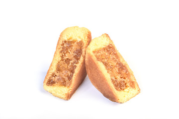 Taiwan pineapple pastry cake on white background