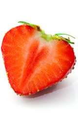 Red berry strawberry isolated on white background.