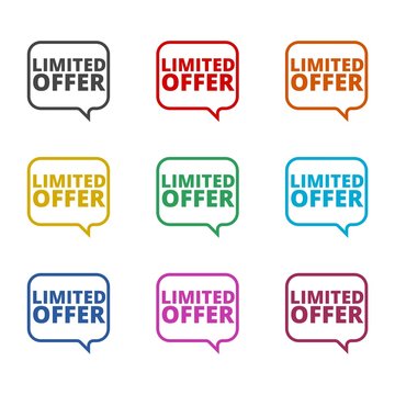 Limited offer icon, color icons set