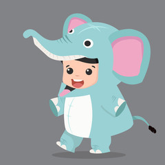 little kid characters in elephant costume