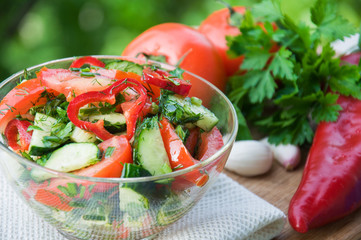 fresh vegetable salad, healthy meal, raw food