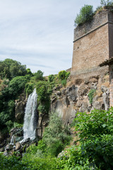 Nepi in Lazio, Italy. The waterfalls near Borgia Castle