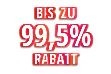 bis zu 99,5% Rabatt - weißer Hintergrund rote Schrift für Symbol / Schild