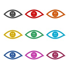 Eye sign sticker, Smile Icon, color icons set