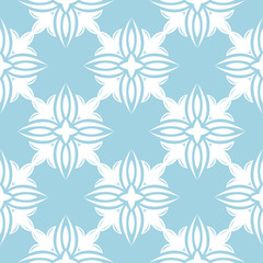 Fototapeta na wymiar Blue and white floral seamless pattern