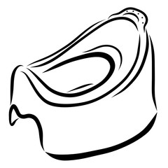 Children's pot, painted in black lines