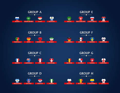 World soccer championship groups. Football tournament scheme. Football infographic