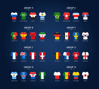 World soccer championship groups. Football tournament scheme. Football infographic