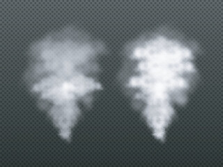 Smoke effect set on transparent background.