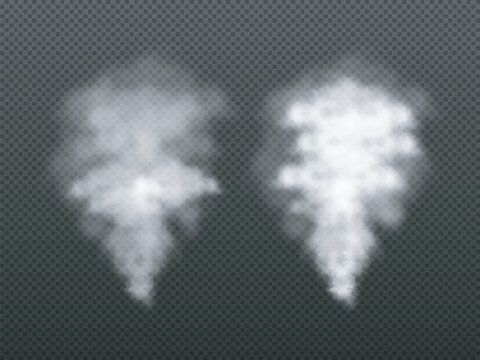 Smoke effect set on transparent background.