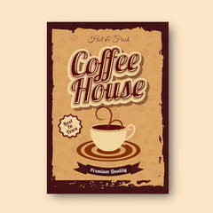 Vintage style, Coffee House Menu Card Design.