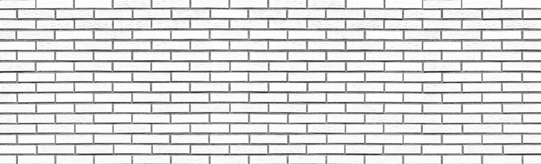 Fototapeta premium Panorama of white brick wall seamless background