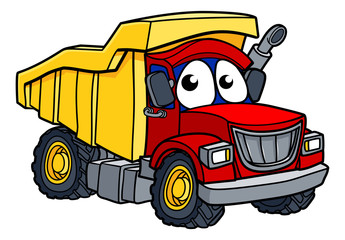 Cartoon Dump Truck Character