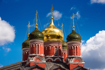 Domes of the christian church against the blue sky