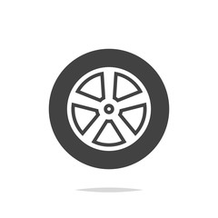 Car wheel icon vector isolated