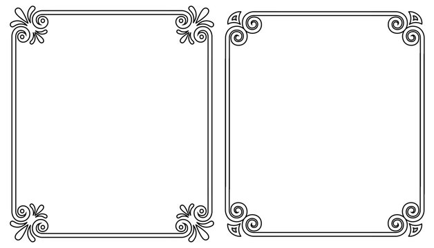 Ornamental Frames with Vintage Decor Bows Elements