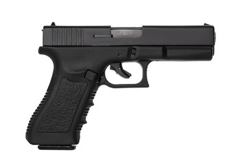 black gun pistol isolated on white