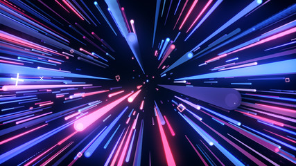 Pink-blue neon animated VJ background