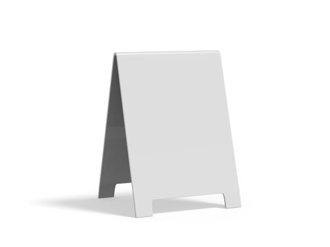 Crezon A-frame sandwich boards for design mock up and presentation on isolated white background, 3d illustration