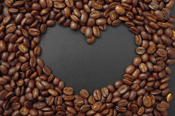 cereal coffee in bulk on a black background.