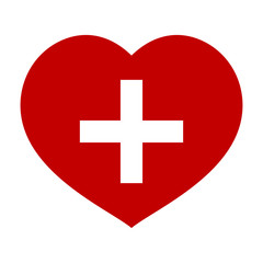 Add lover symbol - flat vector icon - add heart