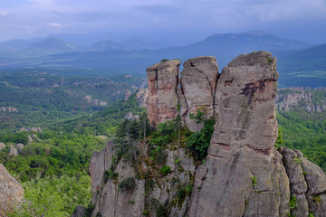 Fototapeta na wymiar Panorama of rocks from the top 3