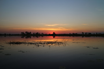 Naklejka premium Beautiful Sunset in Africa paradise