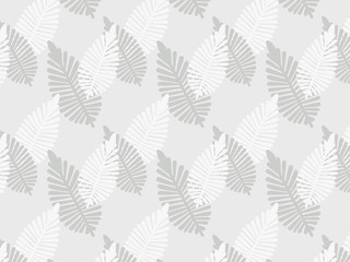 Leaves Seamless Pattern Grey Tone