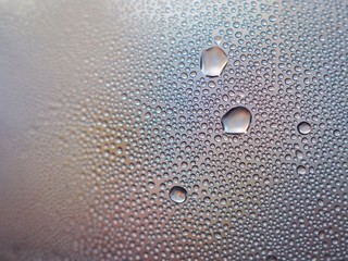 Water drops on the glass For design, textures and backgrounds.