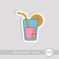 Cocktail icon. Summer. Vacation