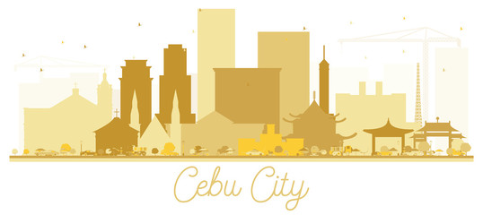 Cebu City skyline Golden silhouette.