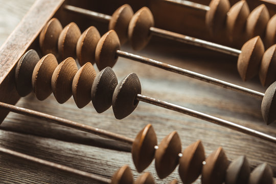 Vintage abacus close up