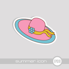 Beach hat icon. Summer. Vacation