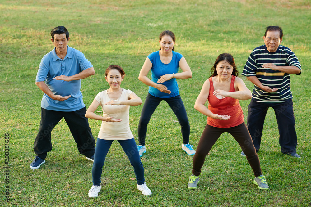 Wall mural tai chi class