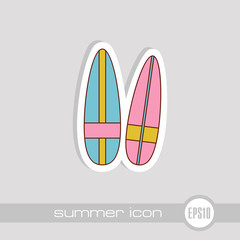 Surfboard icon. Summer. Vacation