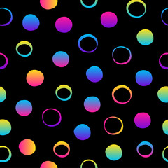 Abstract rainbow seamless pattern. Modern swatch background for birthday card, kids party invitation, wallpaper, holiday wrapping paper, shop sale poster, bag print, t shirt, workshop advertising