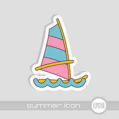 Board Windsurfing icon. Summer. Vacation