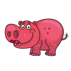 Cartoon cute baby hippo